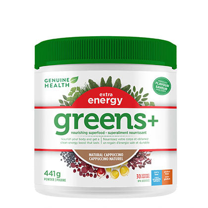 Genuine Health - Greens+ Extra Energy Cappuccino Flavour, 441g