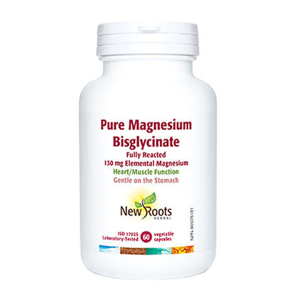New Roots Pure Magnesium Bisglycinate, 60 Veg Capsules