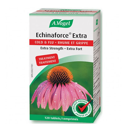 A.Vogel Echinaforce Extra Strength, 120 tabs. Help prevent and relieve the symptoms of upper respiratory tract infections.
