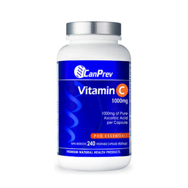 CanPrev Vit C 1000mg, 240 vege caps. 1000mg of pure ascorbic acid per capsule.