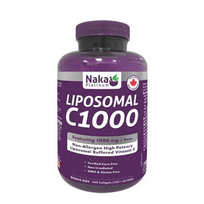 Naka Platinum Lipsomal C1000, 180 Softgels
