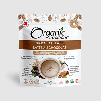 Organic Traditions Chocolate Latte with Ashwagandha and Probiotics - 150g