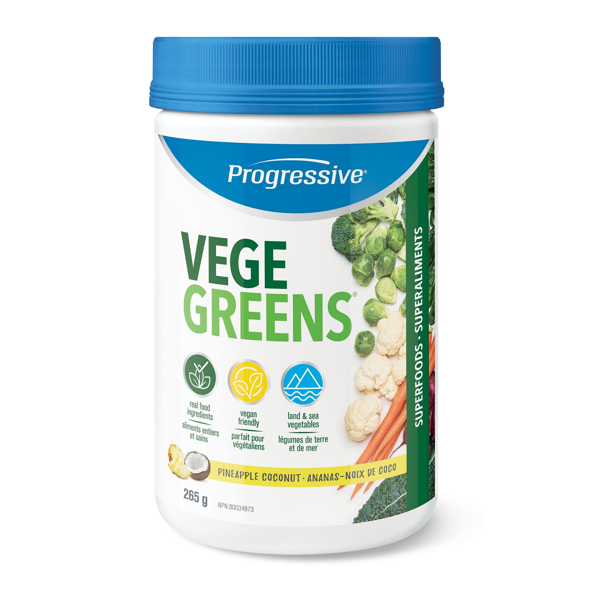 Progressive VegeGreens, Pineapple Coconut Flavour, 265g