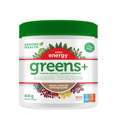 Genuine Health - Greens+ Extra Energy Cappuccino Flavour, 441g