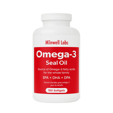 Minwell Seal Oil 180sg - Source of Omega 3 for the whole family EPA + DHA + DPA