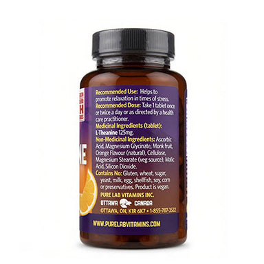 L-Theanine Chewables 125mg Ingredients and Supplement Facts – Pure Lab Vitamins