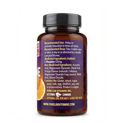 L-Theanine Chewables 125mg Ingredients and Supplement Facts – Pure Lab Vitamins