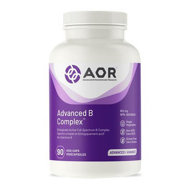 AOR Advanced B Complex, 90 vege caps. Active full-spectrum B-Complex.