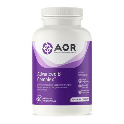 AOR Advanced B Complex, 90 vege caps. Active full-spectrum B-Complex.