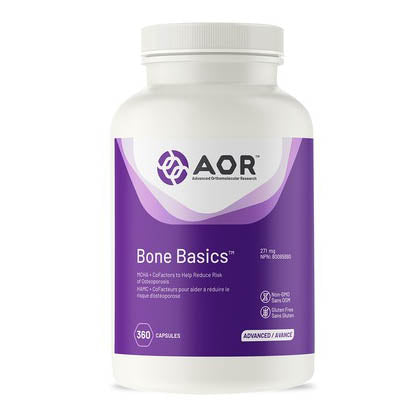 AOR Bone Basics, 360 caps. MCHA + Cofactors to help reduce risk of osteoporosis.