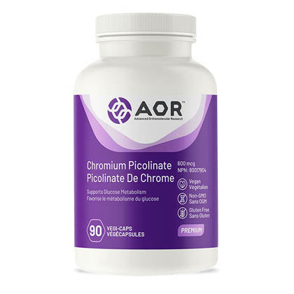 AOR Chromium Picolinate, 90 vege caps. Supports Glucose Metabolism.