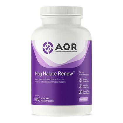 AOR Mag Malate Renew, 120 caps. Reduces the symptoms of fibromyalgia and chronic fatigue syndrome