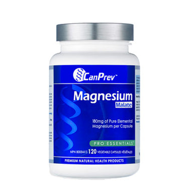 CanPrev Magnesium Malate - 180mg of Pure Magnesium - 120 vege caps.