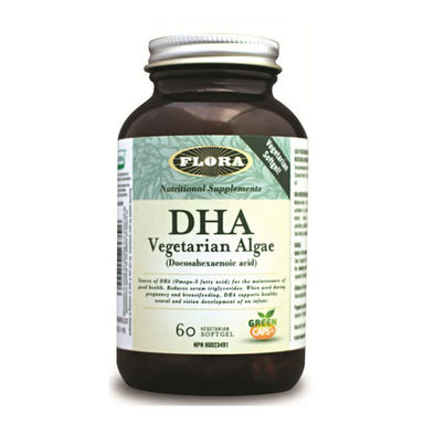 Flora DHA Vegetarian Algae (Docosahexaenoic acid), 60 Veg Softgels.