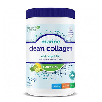 Genuine Health Clean Collagen Marine, Lemon Lime, 228g. To help collagen formation.