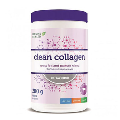 Genuine Health Clean Collagen Bovine, Unflavoured, 280g. To help collagen formation.