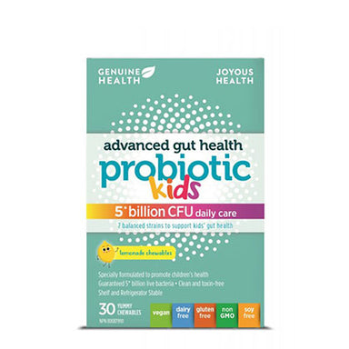 Genuine Health Advanced Gut Health - Probiotic 5 billion Kids - Lemonade - 30 Chewable Tablets.