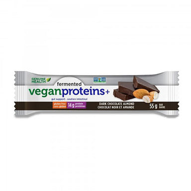 Genuine Health Fermented Vegan Proteins+ Bar, Dark Chocolate Almond Flavour.