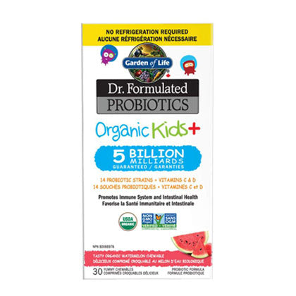 Garden of Life Dr. Formulated Probiotics - Organic Kid's Daily Care, 5 Billion, 30 Chewables