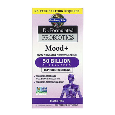 Garden of Life Dr. Formulated Probiotics - Mood+, 50 Billion, 60 Veg Capsules.