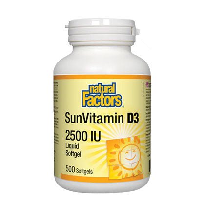 Natural Factors SunVitamin D3 - 2500IU, 500 Softgels