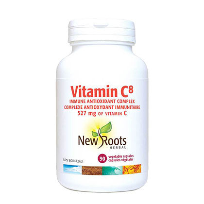 New Roots Vitamin C8 527mg, 90 Capsules.