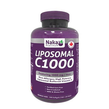 Naka Platinum Lipsomal C1000, 180 Softgels