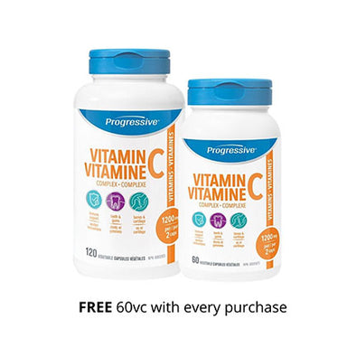 Progressive Vitamin C 1200mg, 120 Capsules get 60 Capsules FREE